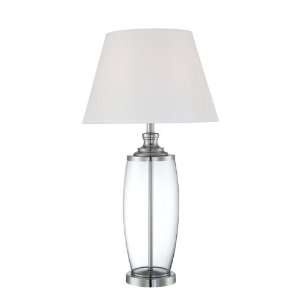  Martelli Family 32 Chrome Table Lamp with White Fabric 
