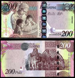 Botswana  200 Pula 2009 P New UNC  