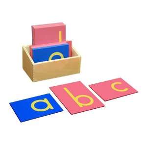  Montessori Lower Case Print Sandpaper Letters w/Box Toys & Games