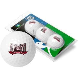 Troy Trojans 3 Pack of Logo Golf Balls