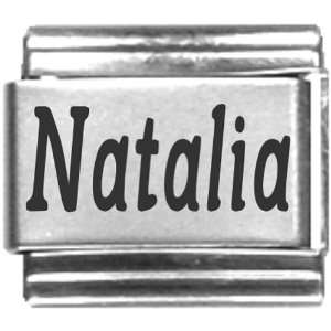  Natalia Laser Name Italian Charm Link Jewelry