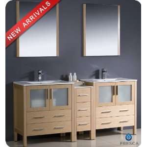   Oak Torino Torino 72 Wood Double Vanity with Main Cabinet, Side Cab