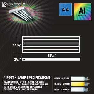 T5 GROW LIGHT COMPLETE w T5HO BULBS 2 4 6 8 lamp 24 48 Fluorescent 