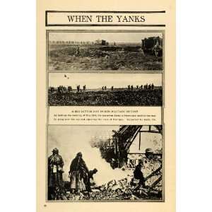  1918 Print American French Armies Attack Cantigny WWI 
