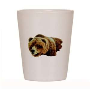  Shot Glass White of Bear   Male Grizzly Bear Everything 