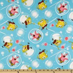  44 Wide Nickelodeon Spongebob Bubbles Blue Fabric By The 