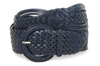 50 mm) Genuine Leather Braided Woven Belt  