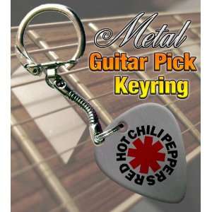  Red Hot Chili Peppers Metal Guitar Pick Keyring Musical 