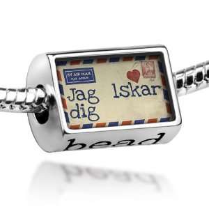 Beads I Love You Swedish Love Letter from Sweden   Pandora Charm 