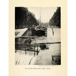   Canal Waterways Borenshult Sweden   Original Halftone Print Home