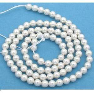    100 White Swarovski Crystal Pearl Beads Jewelry 4mm