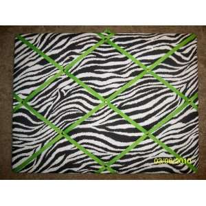  Zebra with Lime Green Ribbon French / Memo Board 
