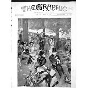  1893 CUP DAY ASCOT HORSE RACING LAWN SPECTATORS SPORT 