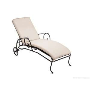 Woodard Modesto Wrought Iron Adjustable Patio Chaise Lounge Midnight 