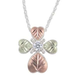  Cubic Zirconia Black Hills Silver Cross Pendant Jewelry