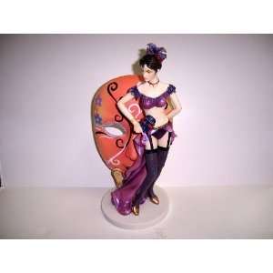   Burlesque Dancing Masked Woman Statue Figurine    11