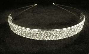 Bridal Crystal Wedding Hair Jewelry Accessory Silver Plated Tiara 4 