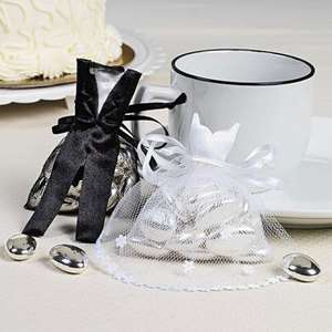 24 Bride and Groom Satin And Tulle Favor Bags Wedding  