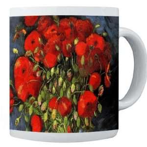   Van Gogh Art Red Poppies Photo Quality 11 oz Ceramic Coffee Mug cup