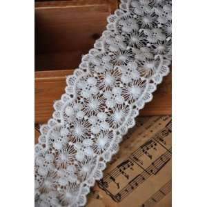 7cm Wide Cotton White Lace Material for Arts & Crafts Supplies Fabric