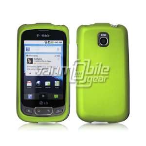 GREEN HARD RUBBERIZED CASE + LCD SCREEN PROTECTOR + CAR CHARGER FOR LG 
