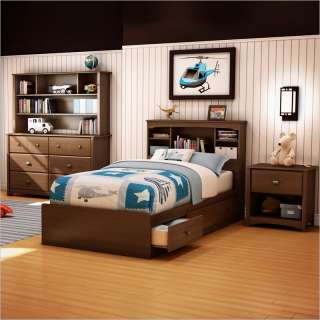   Kids Twin Mates Bed 4 PC Sumptuous Cherry Finish Bedroom Set  