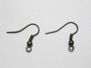 1000 Bronze Earring Fish Hook Coil Earwire Ear Wire  