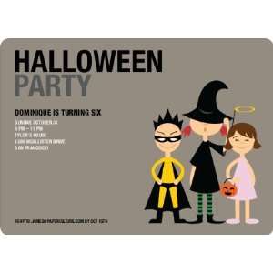 Super Hero, Witch & Angel Halloween Party Invitations