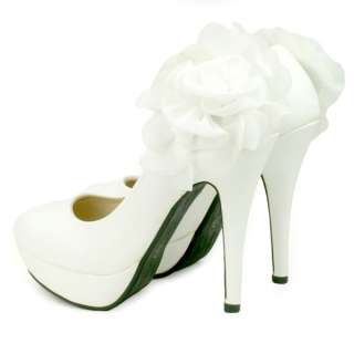 Classic Wedding Fashion High Heel Ankle with Flower White Shoes A619 7 