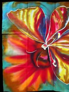Batik Hand Painted Handkerchief Scarves Large Butterfly  