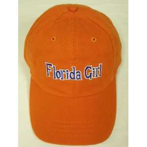  ADG Florida Girl Golf Hat (Orange/Blue, Ladies, Adjustable 