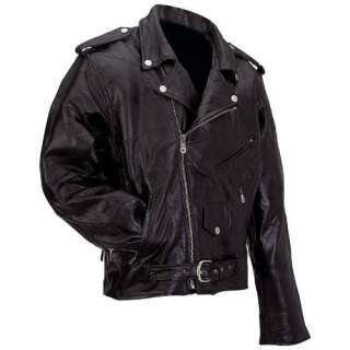Mens Black Leather Motorcycle Biker Jacket Coat S M L XL 2XL  