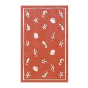    On Sale Shells & Seahorses Rug in Coral   8 x 11