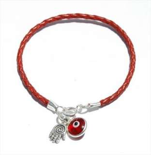 Red String Bracelet Sterling Silver Hamsa & Evil Eye  