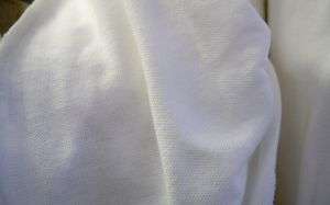 Knit fabric, 2 way stretch, Pique,white, 62 w. per yd.  