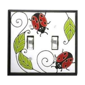  Ladybug Ceramic Switch Plate / 2 Toggle