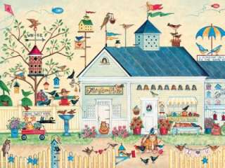 FOLK ART OF ELLEN STOUFFER JIGSAW PUZZLE THE BIRD HOUSE  