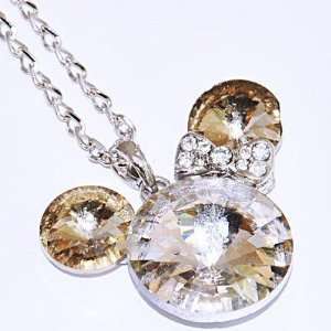 Mickey Mouse Crystal & Rhinestone Disney Necklace By Jersey Bling