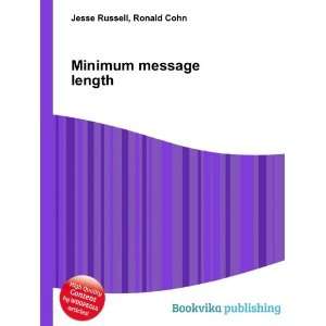 Minimum message length Ronald Cohn Jesse Russell Books