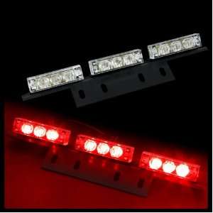  18 Bright Red LED Law Enforcement Flash Strobe Lights Bar 
