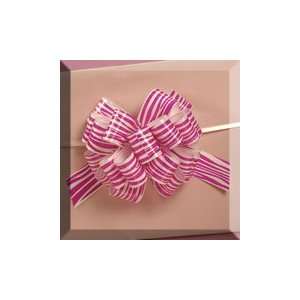   50ea   5 Pink Zebra Printed Pull String Bow