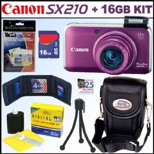  Canon PowerShot SX210IS 14.1 MP Digital Camera (Purple 