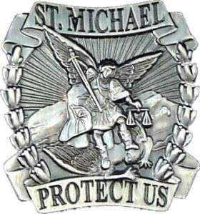 ST. MICHAEL FIRE POLICE MILITARY PROTECT US PIN  