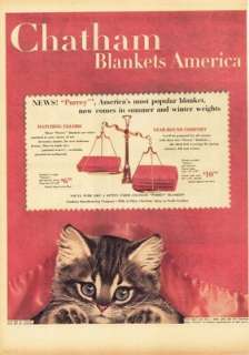 1954 AD Chatham Blankets America Mills at Elkin, Spray in NC small 