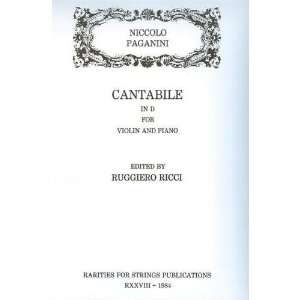  Paganini, Niccolo   Cantabile In D for Violin and Piano 