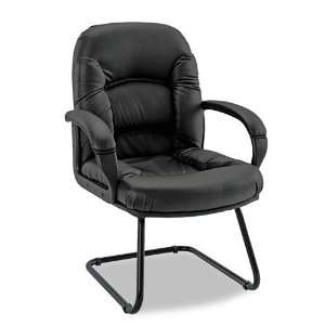    Nico Guest Chair, Black Leather   Sold As 1 Each   Lumbar support 