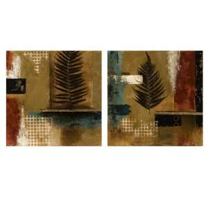   Contemporary Organic Fern Leaf Pattern Hanging Wall Art Canvases 24