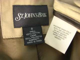   St Johns Bay khaki 3 button cotton sport coat blazer Small (c64 11