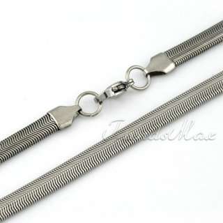 6MM Herringbone Stainless Steel Necklace Chain KN39  