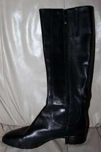 Cole Haan Callan Tall Boots Riding Equestrian Campus Black Leather 7 B 